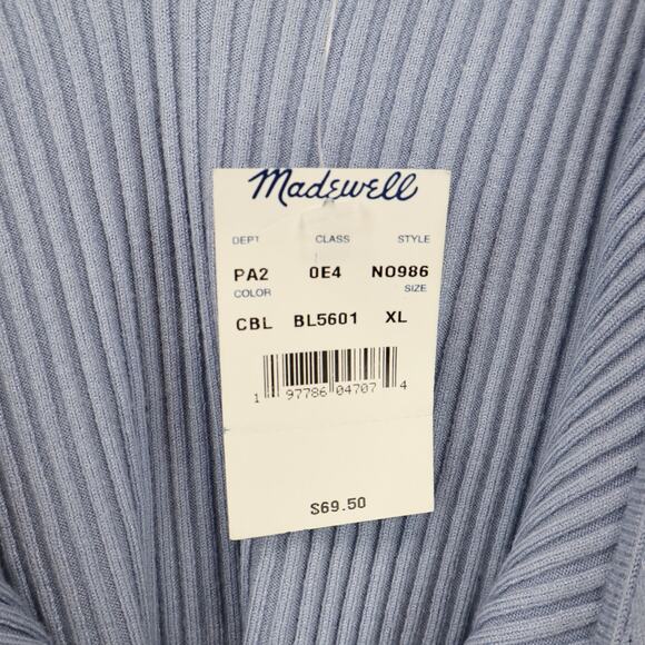 Madewell Signature Knit Button Front Sweater Tank Craft Blue Size XL NWT - Picture 5 of 5